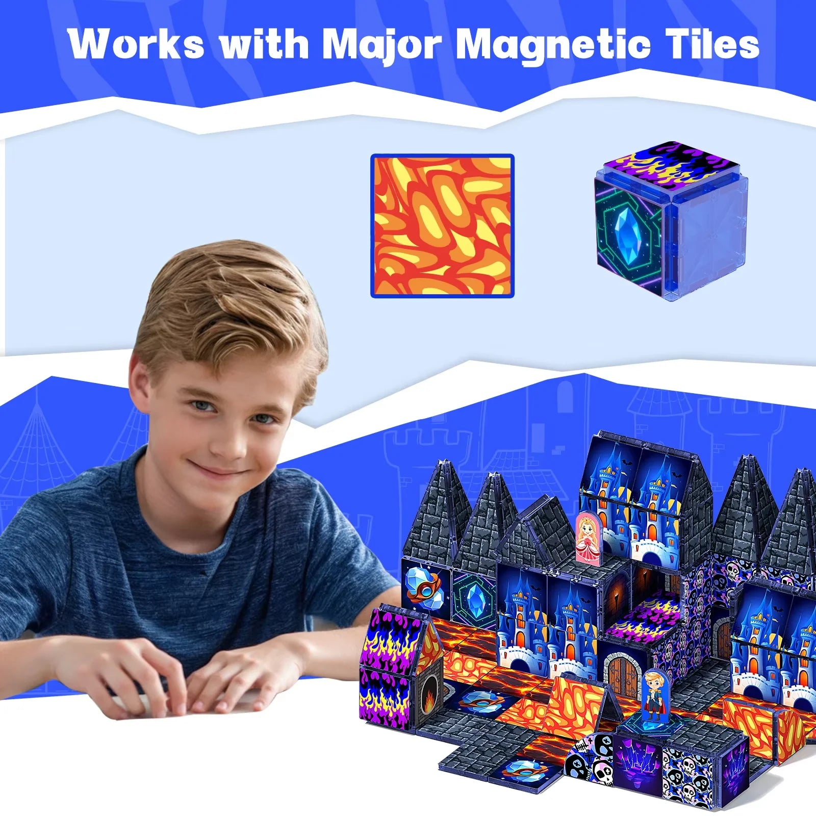 Magnetic Tile Building Block Set Magnet Cube Toddler Kid Toy Sensory STEM Educational DIY Model Children Boy Girl Gifts Birthday Peaceful Pleasures Health and Wellness