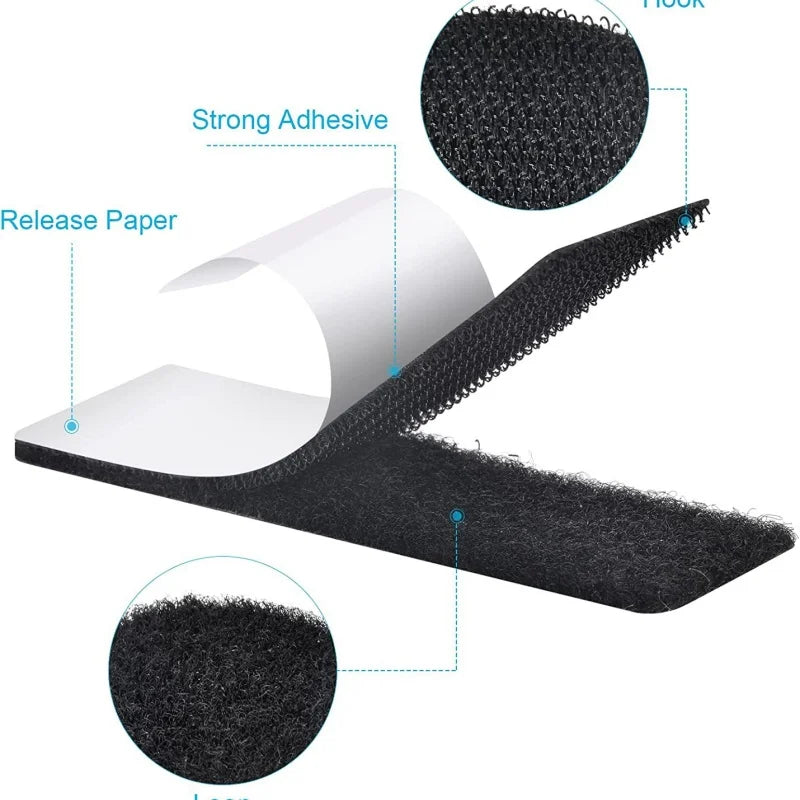 Self-Adhesive Hook & Loop Fastener Tape – 10 Pairs Carpet Fix