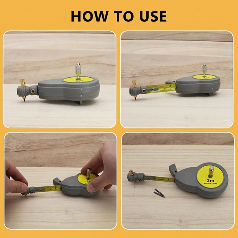 2M Beam Compass with Tape Measure & 10 Pencil Leads