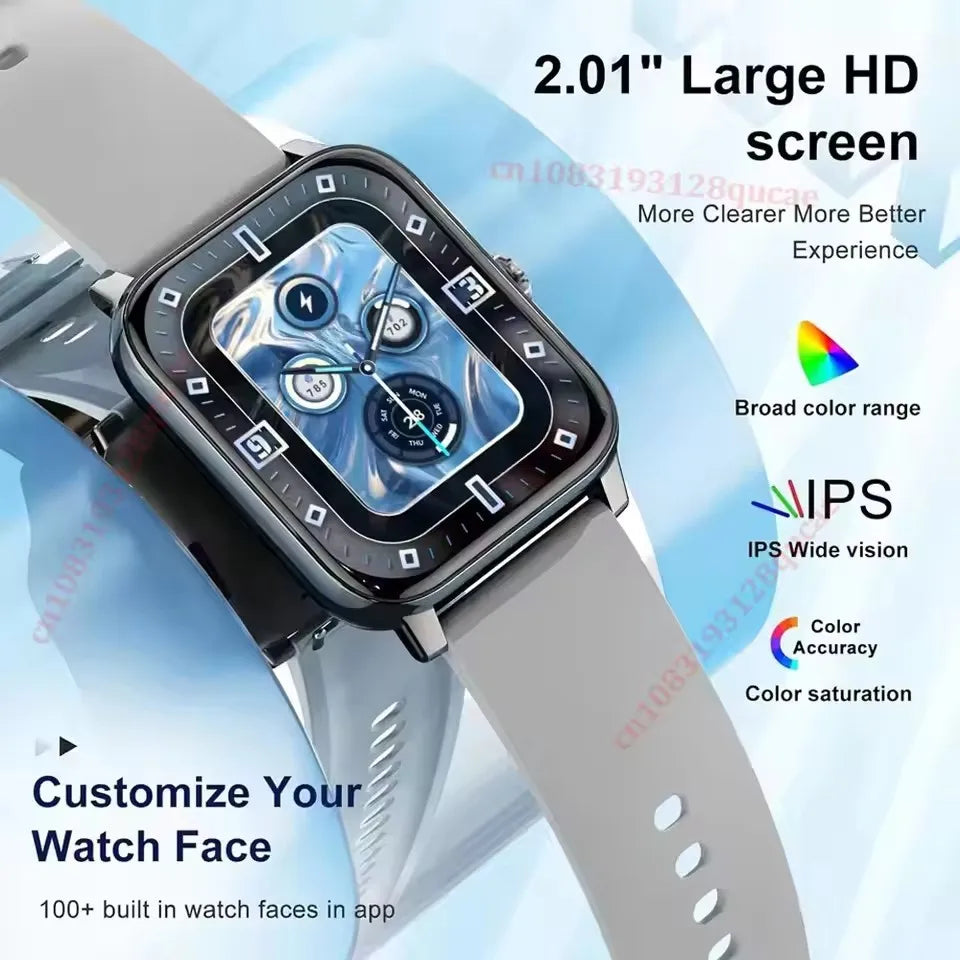 2026 Smart Watch Android IOS Phone 2.01 Inch Color Screen Bluetooth Answer Call Fitness Watches Tracker Smartwatch Women Men New Peaceful Pleasures Health and Wellness