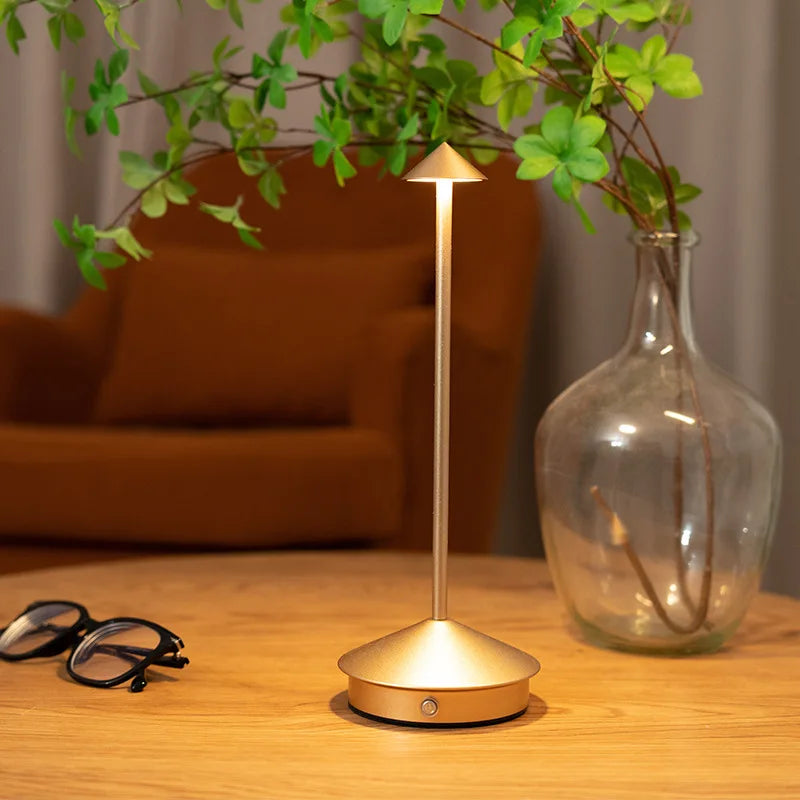 3 Color Rechargeable Table LED Lamp Touch Sensor Night Desk Lamp for Restaurant Hotel Bar Bedroom Stepless Dimming Light Peaceful Pleasures Health and Wellness
