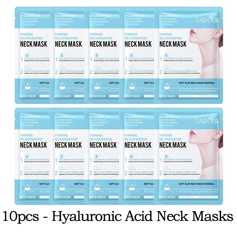 SADOER Hyaluronic Acid Collagen Neck Mask – Firm & Brighten