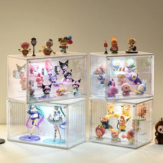 LED Illuminated Acrylic Display Box for Collectible Figures Collectible Display Case Peaceful Pleasures Health and Wellness