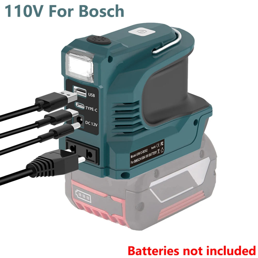 220w Power Plastic Housing for Dc Bicycle Helmet 18v 21v 220v 110v To Ac with Usb Type-C Rechargeable Port Bit Holder Power Tool Peaceful Pleasures Health and Wellness for Bosch 110V-220W