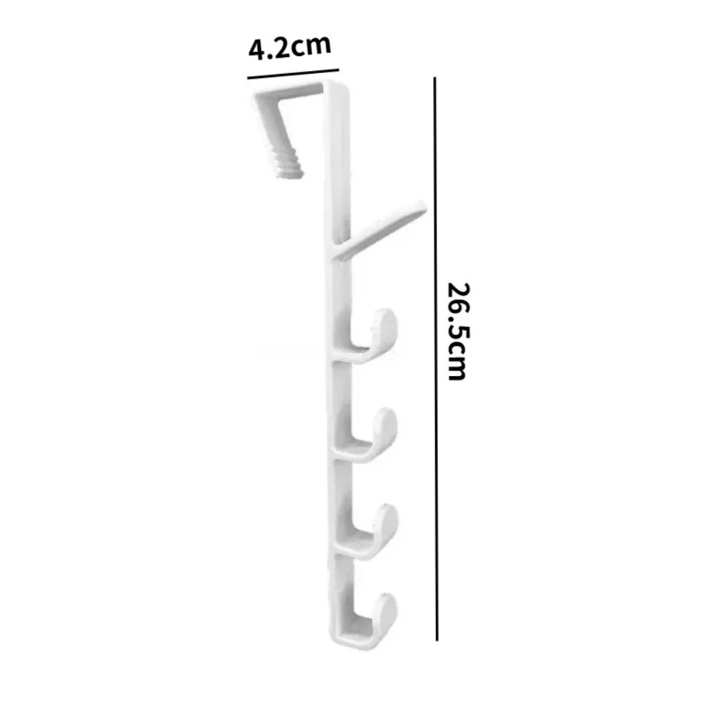 5-Hook Cabinet Door Hanging Rack | Kitchen & Bathroom Organizer