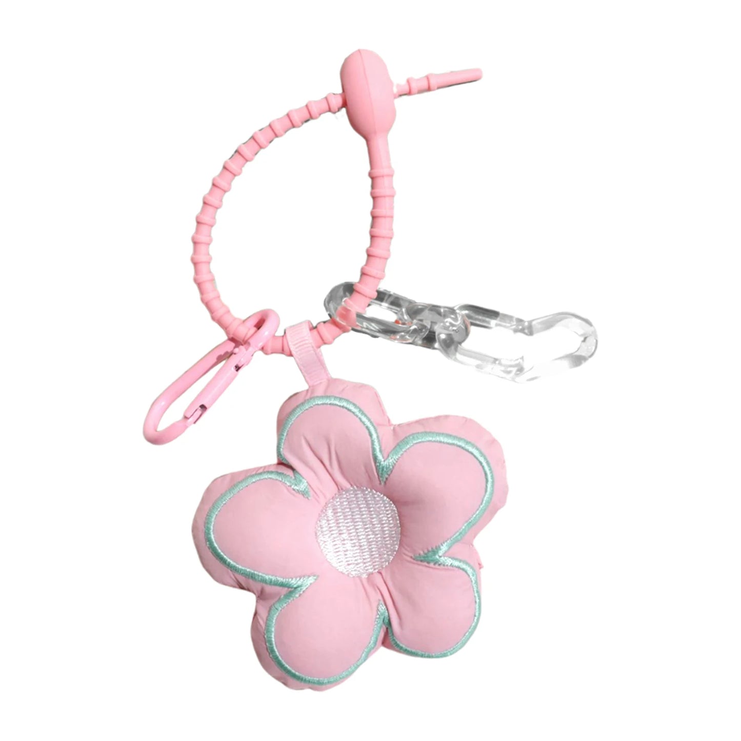 Flower-shaped Keychain Pendant Cartoon Model Pendant for Holidays Birthdays Present Peaceful Pleasures Health and Wellness pink