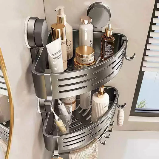 No-Drill Suction Cup Wall-Mounted Bathroom Storage Rack Bathroom Storage Rack Peaceful Pleasures Health and Wellness