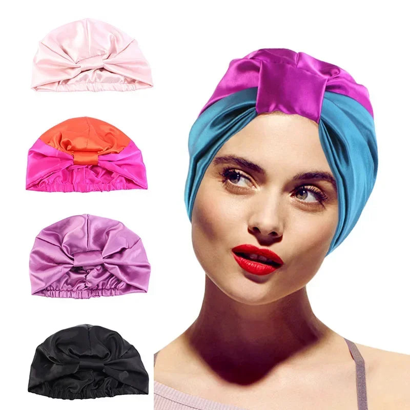 Satin-Lined Sleeping Beanie Hat for Natural & Frizzy Hair