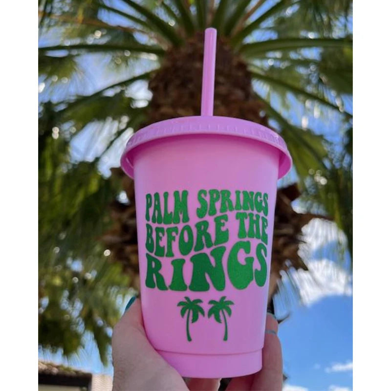 Palm Springs Bachelorette Straw Cup | Bridesmaid Party Gift