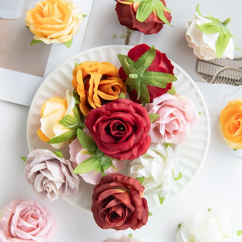 Artificial Silk Rose Heads 25/50pcs – Wedding & Party Decor