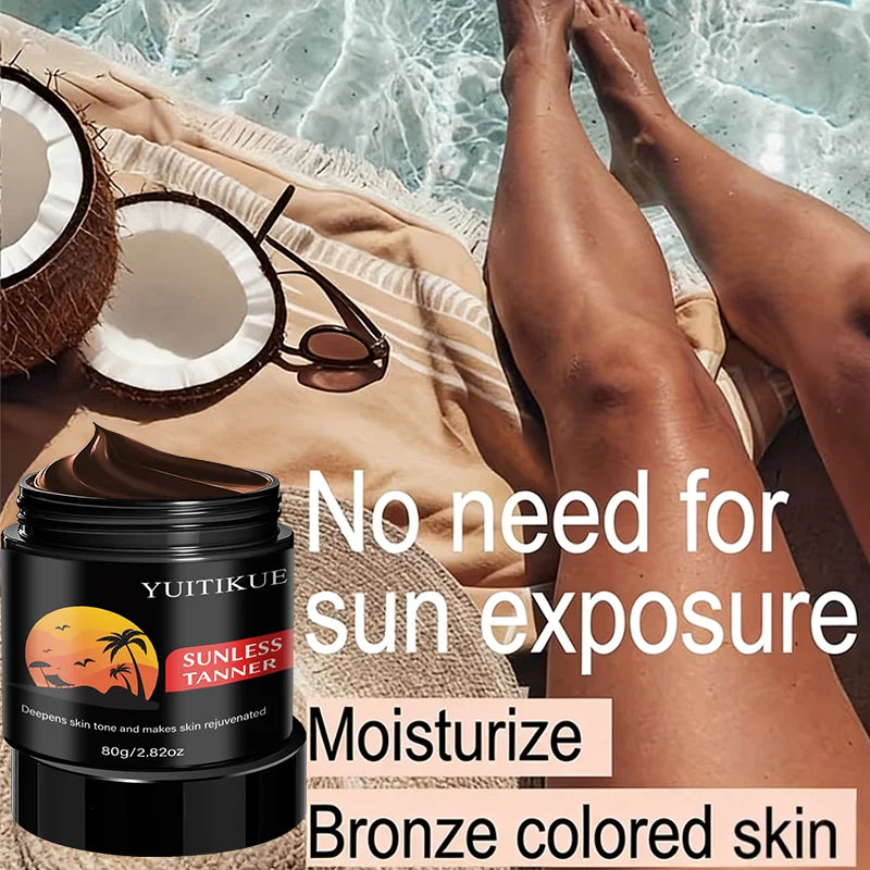 Yuitikue Sunless Tanner Cream, 80g Self Tanning Cream for Deepening Skin Tone & Rejuvenating, Face & Body Peaceful Pleasures Health and Wellness