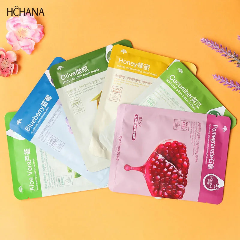 BIOAOUA 30pc Korean Fruit Face Masks – Hydrating & Firming