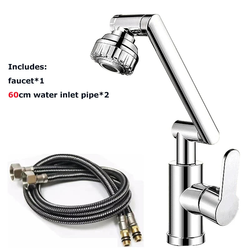 Rotating Dual-Mode Kitchen & Bathroom Faucet – Hot & Cold