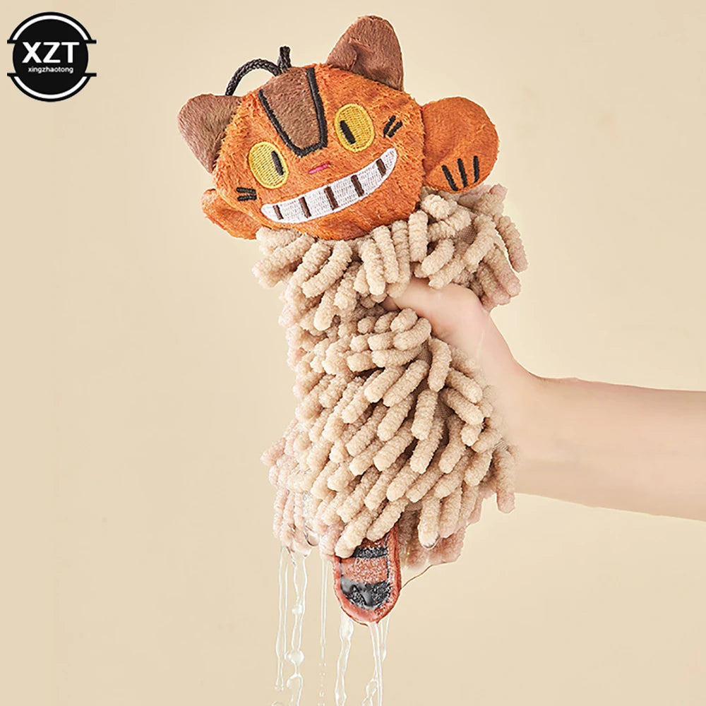 Cartoon Cat Chenille Hand Towel – Soft, Absorbent & Quick-Dry