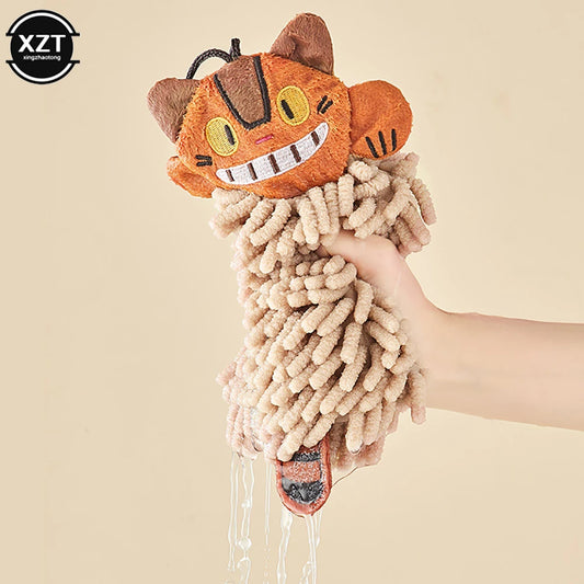 Cartoon Cat Chenille Hand Towel – Soft, Absorbent & Quick-Dry Chenille Hand Towel Peaceful Pleasures Health and Wellness Default Title