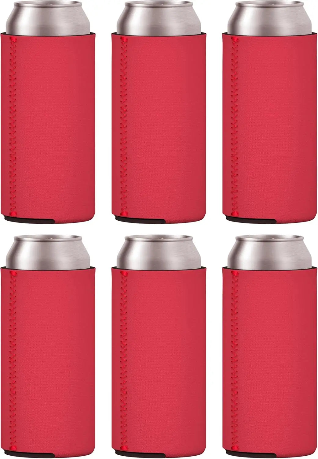 Cooler Sleeves Bulk Sublimation Insulated Foam for Beer Collapsible Plain Drink Holder Cold Soda Insulator, 12oz Regular Peaceful Pleasures Health and Wellness 6 Red