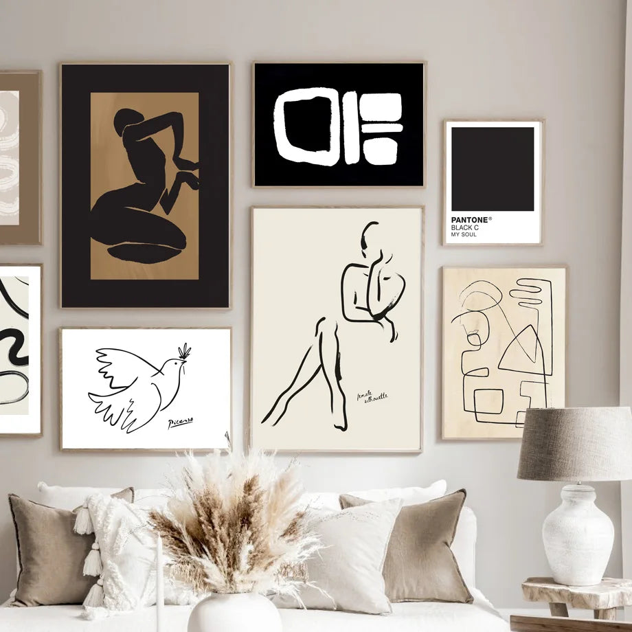 Nordic Abstract Canvas Wall Art | Neutral Minimalist Gallery Print Canvas Wall Art Peaceful Pleasures Health and Wellness