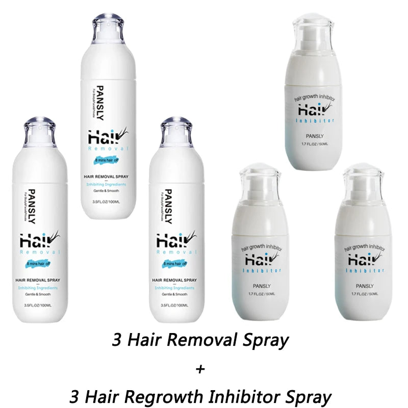 100ML Hair Removal Spray Hair Growth Inhibitor Spray Painless Hair Reduction Permanently Inhibits Hair Growth Skin Silky Smooth Peaceful Pleasures Health and Wellness set 2
