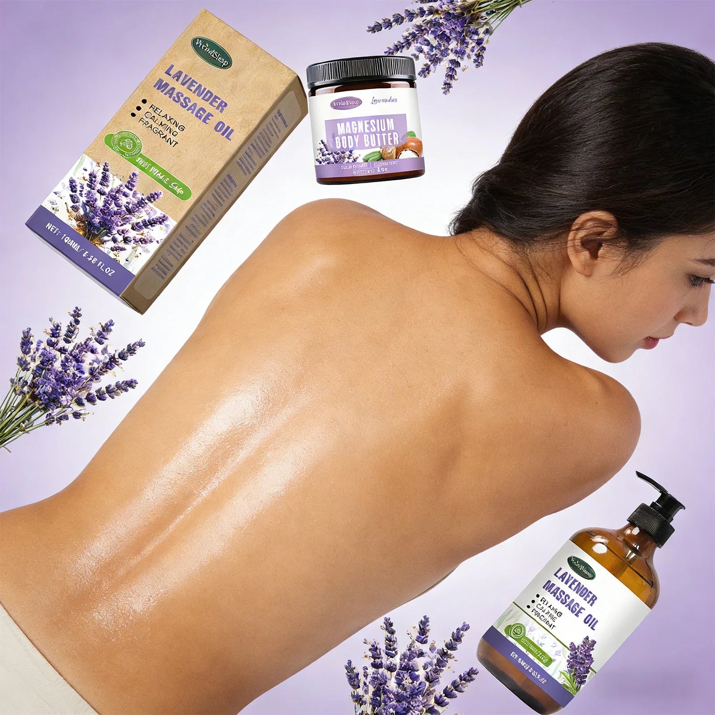 WOODSLEEP Lavender Massage Oil – Hydrating Body & Hair, 120ml