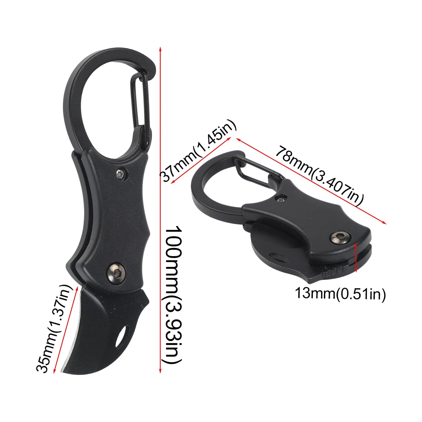 Portable Small Pocket Cutter Carabiner Box Keychain Folding Unboxing
