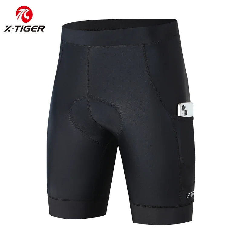 X-TIGER Men's 5D Padded Cycling Shorts – Reflective & Breathable