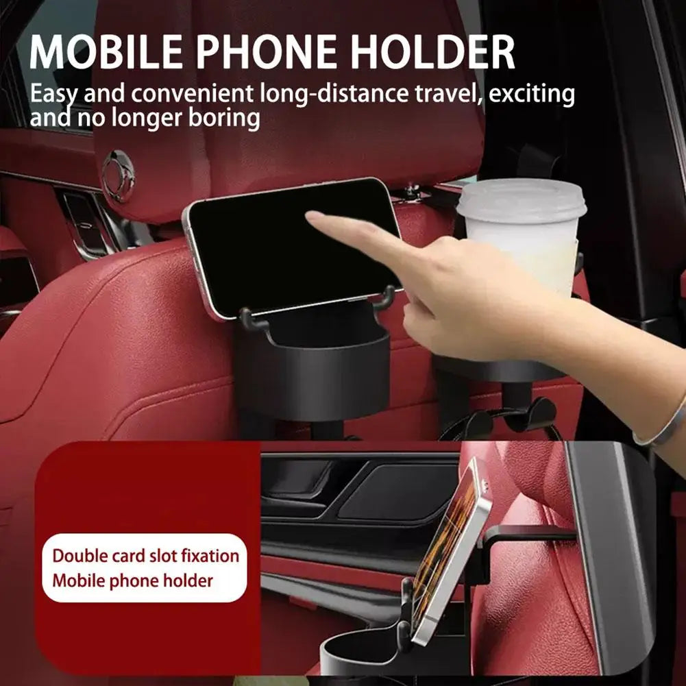 Car Seat Headrest Hook Hanger & Cup Holder Organizer
