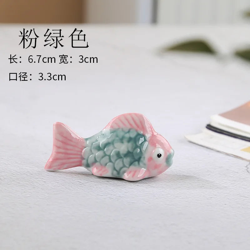 Cute Fish Ceramic Chopstick Rest | Utensil Holder & Table Decor