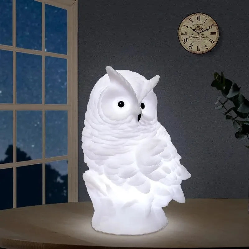 Cartoon Owl LED Night Light | Bedside Ambient Desk Decor