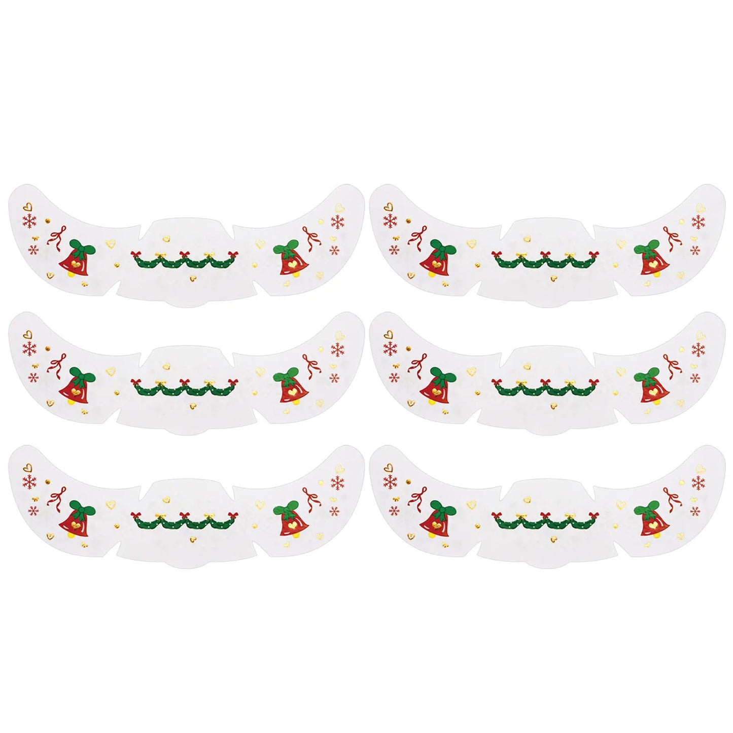 6-Pack Christmas Glitter Freckle Temporary Face Tattoo Stickers