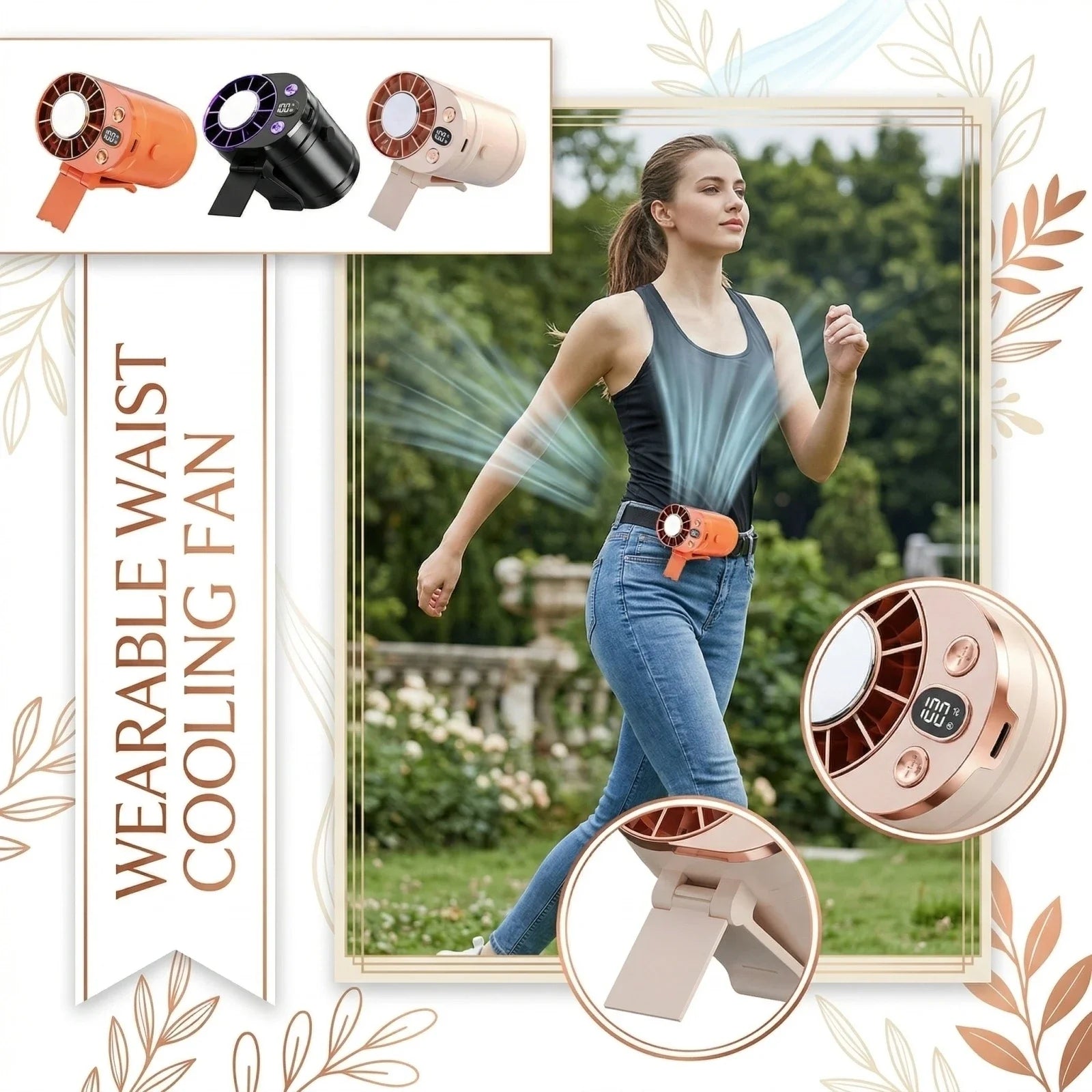 Portable Clip-On Rechargeable Fan with Digital Display Portable Clip-On Fan Peaceful Pleasures Health and Wellness