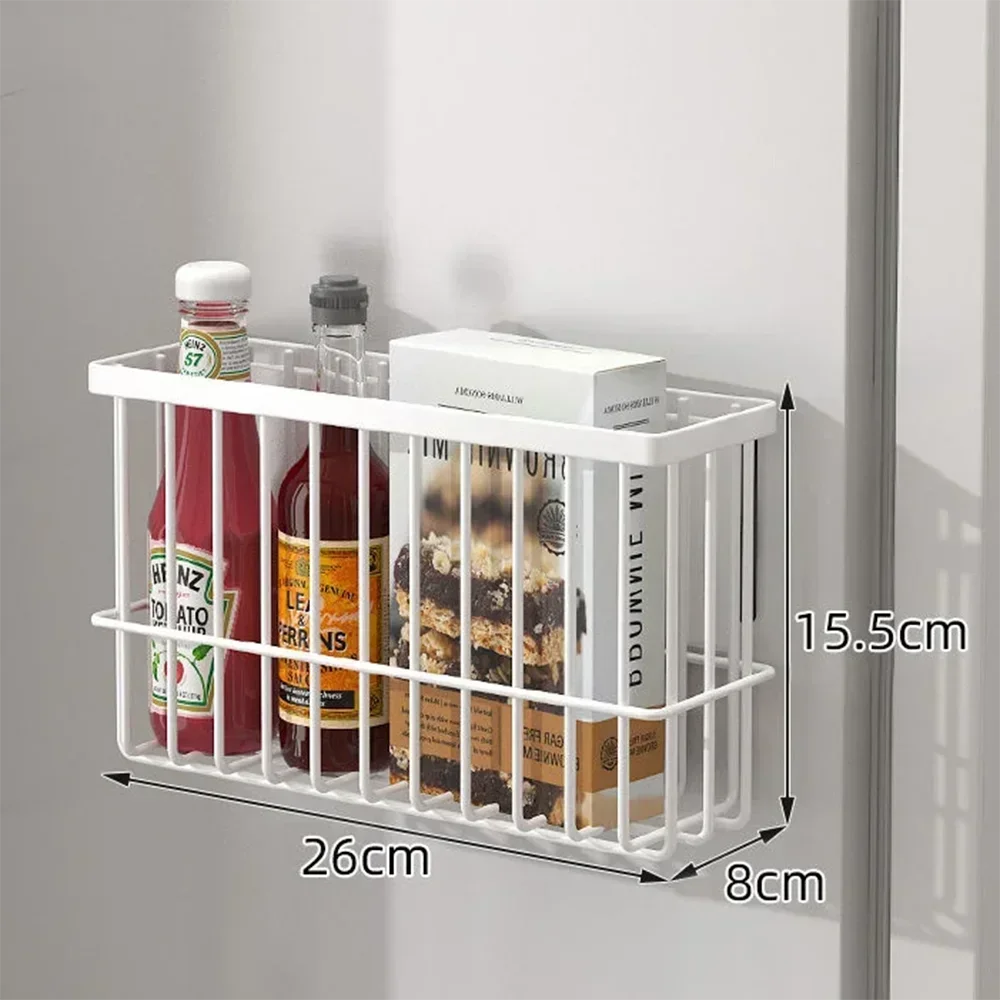 Magnetic Kitchen Storage Rack – Punch-Free Spice & Fridge Shelf