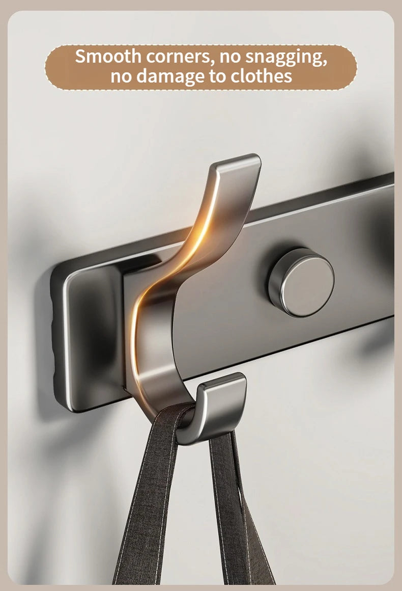 No-Drill Aluminum Wall Hook – Coat, Robe & Bag Hanger Organizer