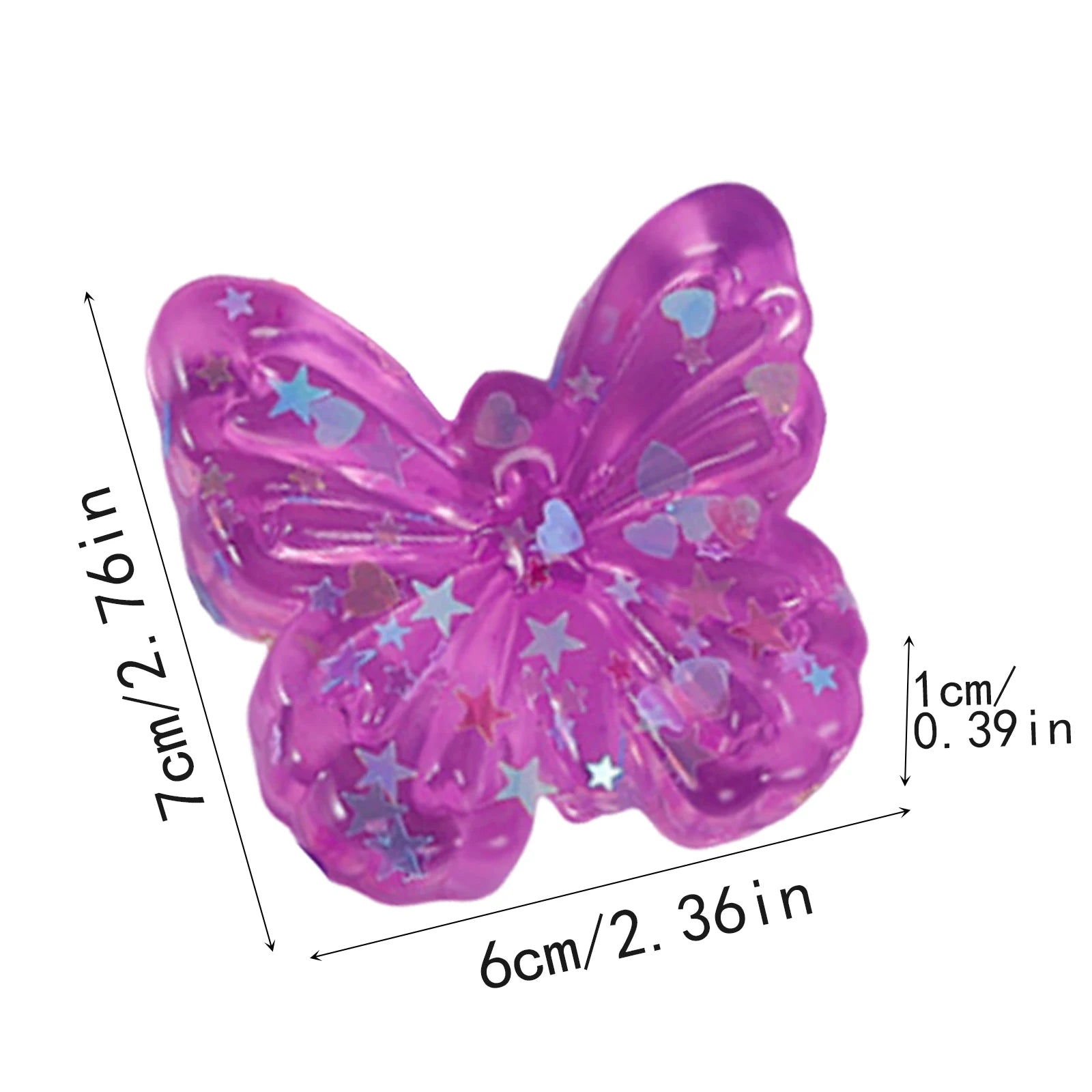 Maltose Squishy Toy Cute Mochi Anti Stress Fidget Toy Simulated Butterfly Shape Transparent Ball Quick-rebound Decompression Toy Peaceful Pleasures Health and Wellness