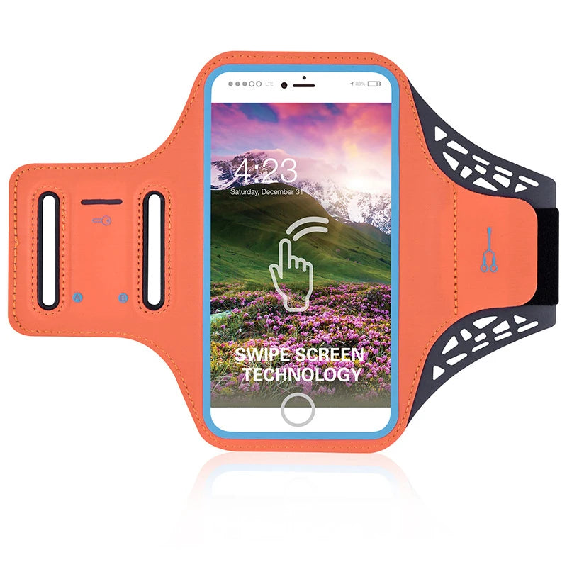 Running Accessories Women's Bag Sports Bag For Phone Armband For Sports Hand Bag Iphone 14 Pro Max Case For Sleeve Bags Peaceful Pleasures Health and Wellness Orange(6.2 inch)