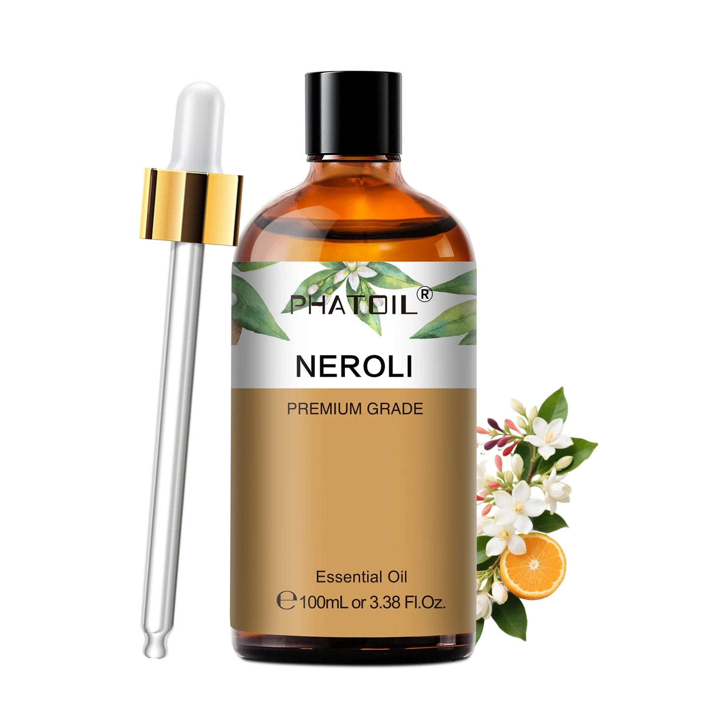 PHATOIL 100ml Aromatherapy Essential Oil-Lavender Rose Vanilla Eucalyptus Sandalwood Pine Needles for Diffuser,Candle Making Peaceful Pleasures Health and Wellness Neroli 100ML