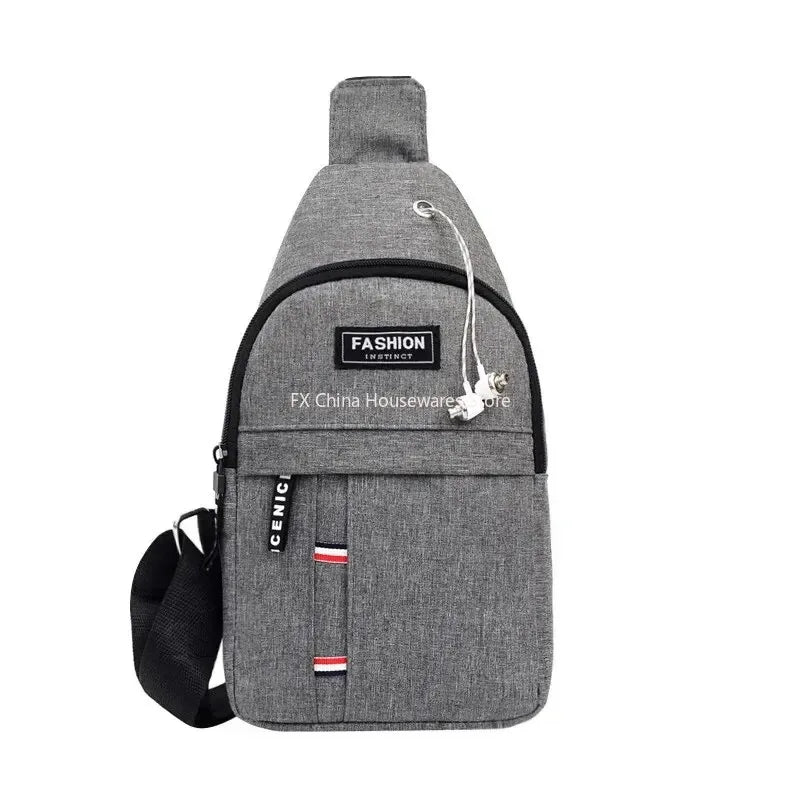 Men's Waterproof Chest Bag, Adjustable Shoulder Strap, Large Capacity, Outdoor Sports, Casual Fashion，water-resistant Fabric Peaceful Pleasures Health and Wellness