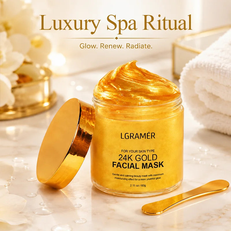 24K Gold Anti-Aging Face Mask – Moisturizing & Pore Minimizing