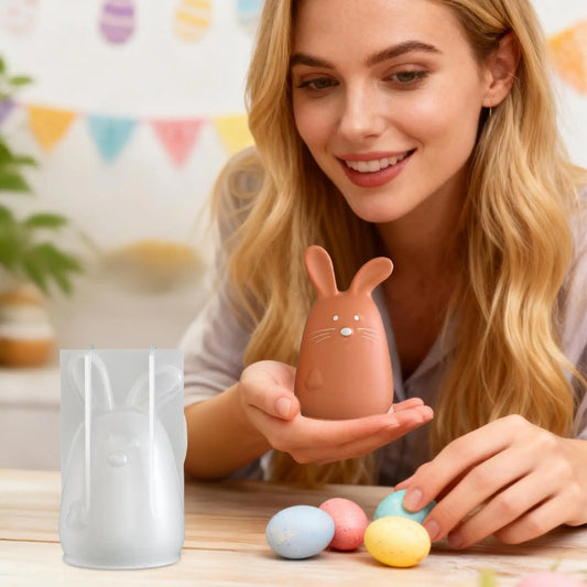 3D Easter Bunny Silicone Mold | Resin, Candle & Soap Crafts Silicone Craft Mold Peaceful Pleasures Health and Wellness