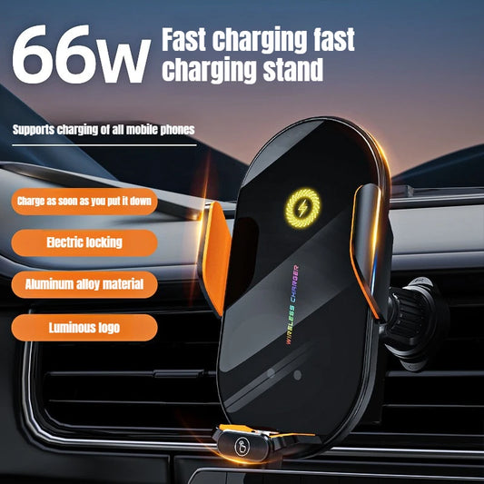 Car Wireless Phone Holder Stand 66W Fast Charging Station Charger Auto Infrared Induction for IPhone17/16/15/14/13 SamsungXiaomi Peaceful Pleasures Health and Wellness