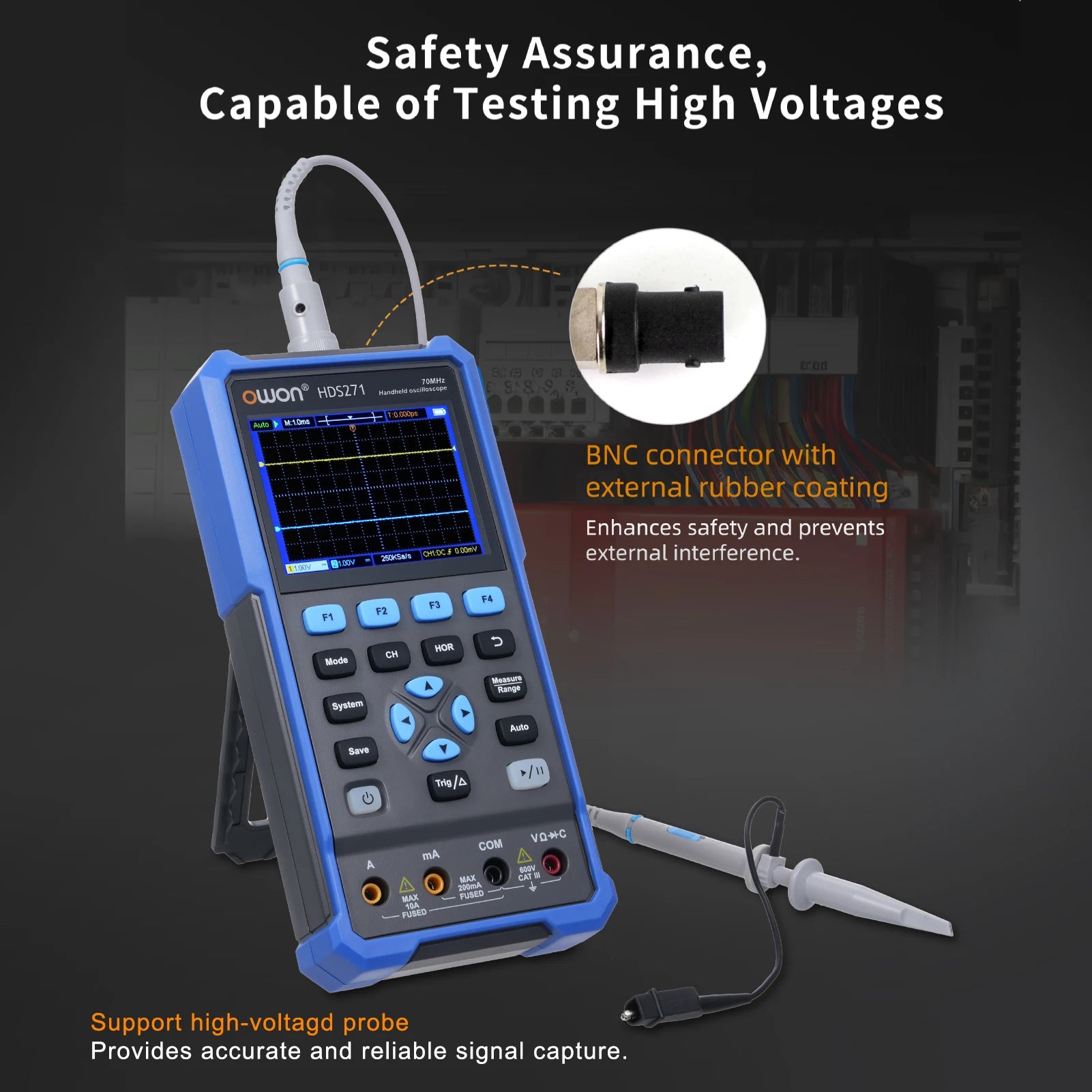 Oscilloscope Multimeter Waveform Generator 70MHz Single Channel 250MSa/s 3 in 1 Digital Oscilloscope with 3.5 Inch LCD Display Peaceful Pleasures Health and Wellness