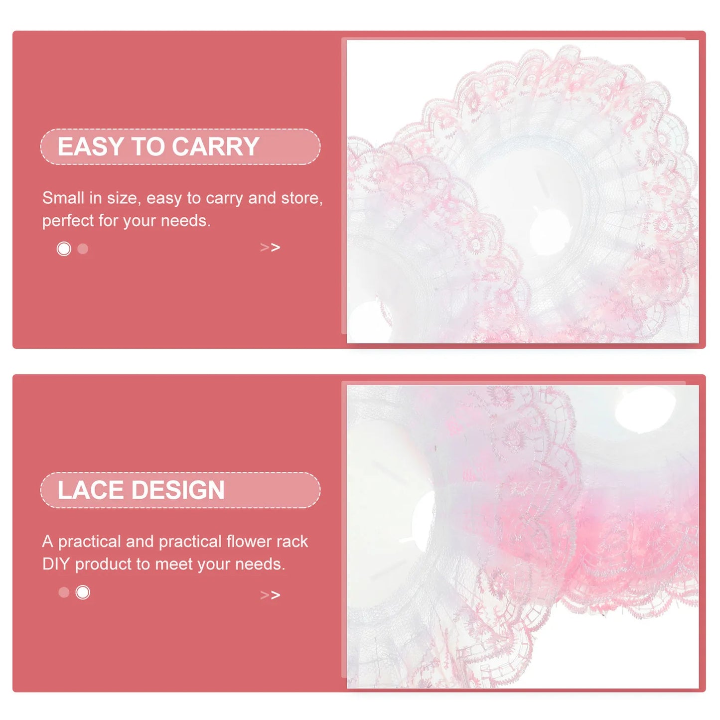 4Pcs Bridal Bouquet Holder Collar Lace Floral Support for Wedding Bouquets DIY Flower Arrangement Decor Handheld Holder Peaceful Pleasures Health and Wellness