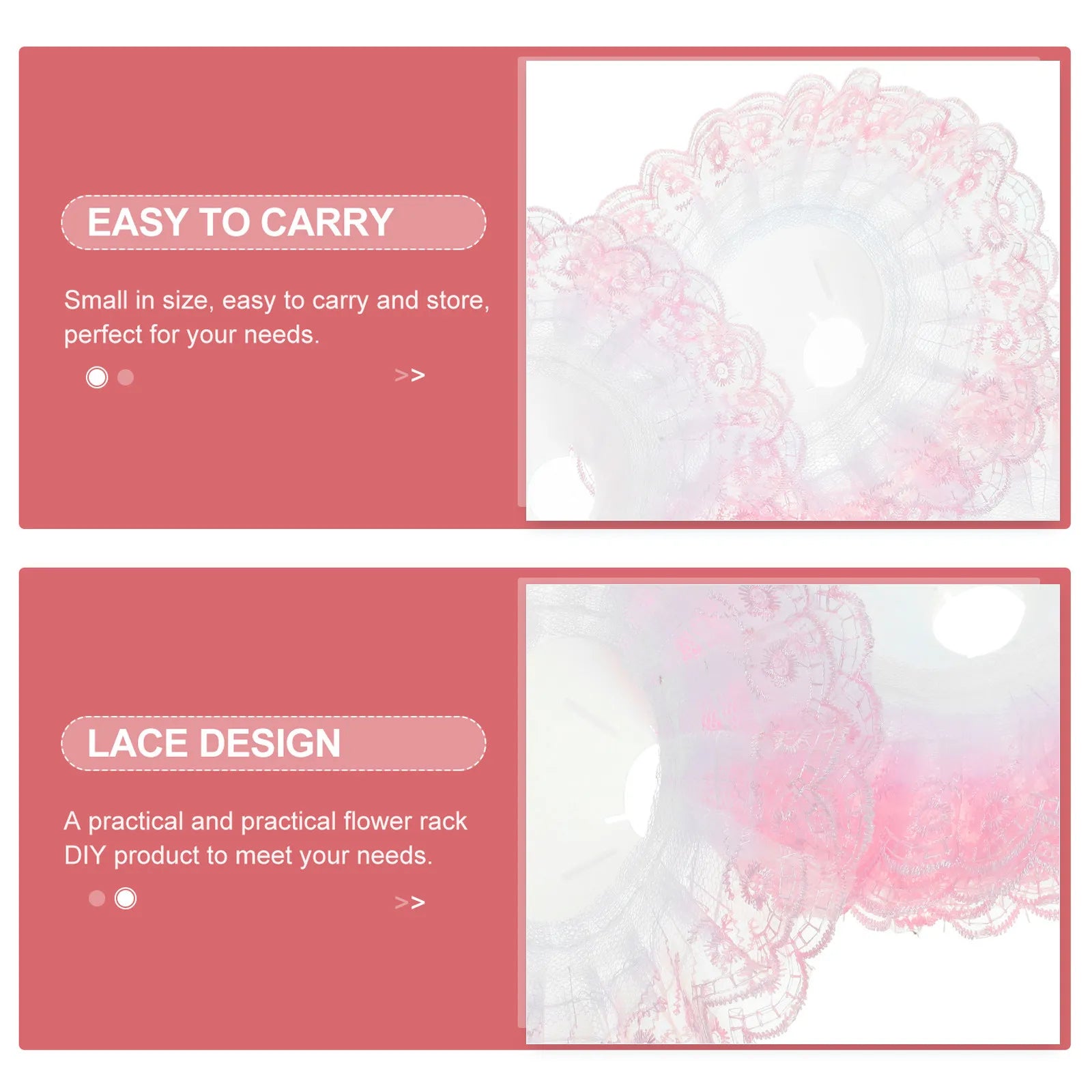 4Pcs Bridal Bouquet Holder Collar Lace Floral Support for Wedding Bouquets DIY Flower Arrangement Decor Handheld Holder Peaceful Pleasures Health and Wellness