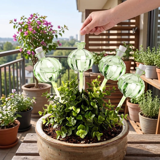 4-Pack Plant Watering Globes – Plastic Self-Watering Bulbs for Automatic Irrigation of Indoor & Outdoor Potted Plants Peaceful Pleasures Health and Wellness