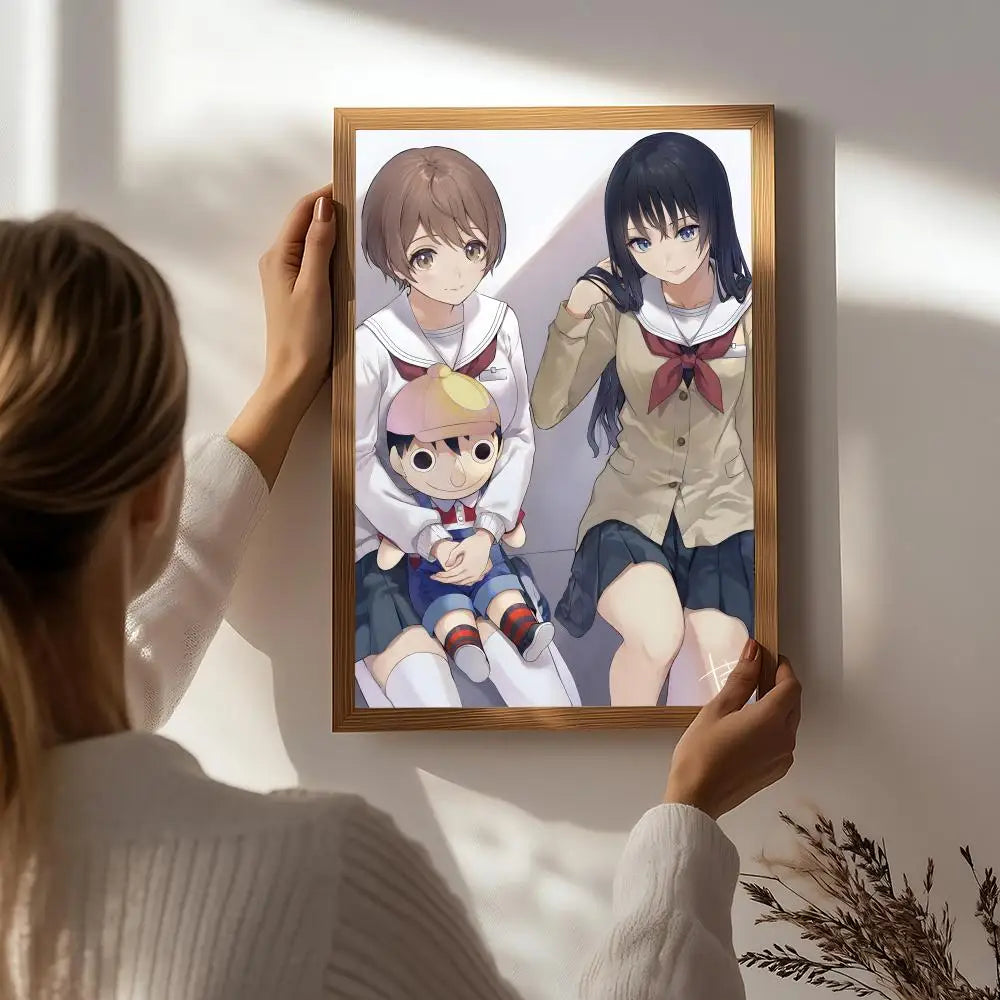 Anime T-Tomodachi Game Poster HD Self Adhesive Waterproof Wall Art Ideal for Home Office Dorm Bedroom Great Gift Peaceful Pleasures Health and Wellness White7 50X70cmNoframe