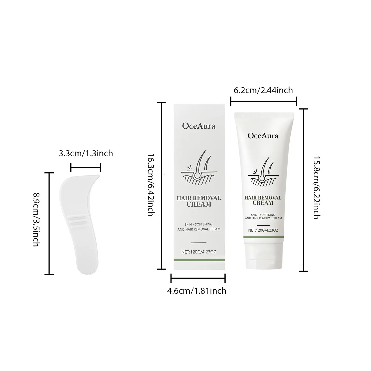 120g Gentle Hair Removal Cream | Aloe & Glycerin, Pore Shrink