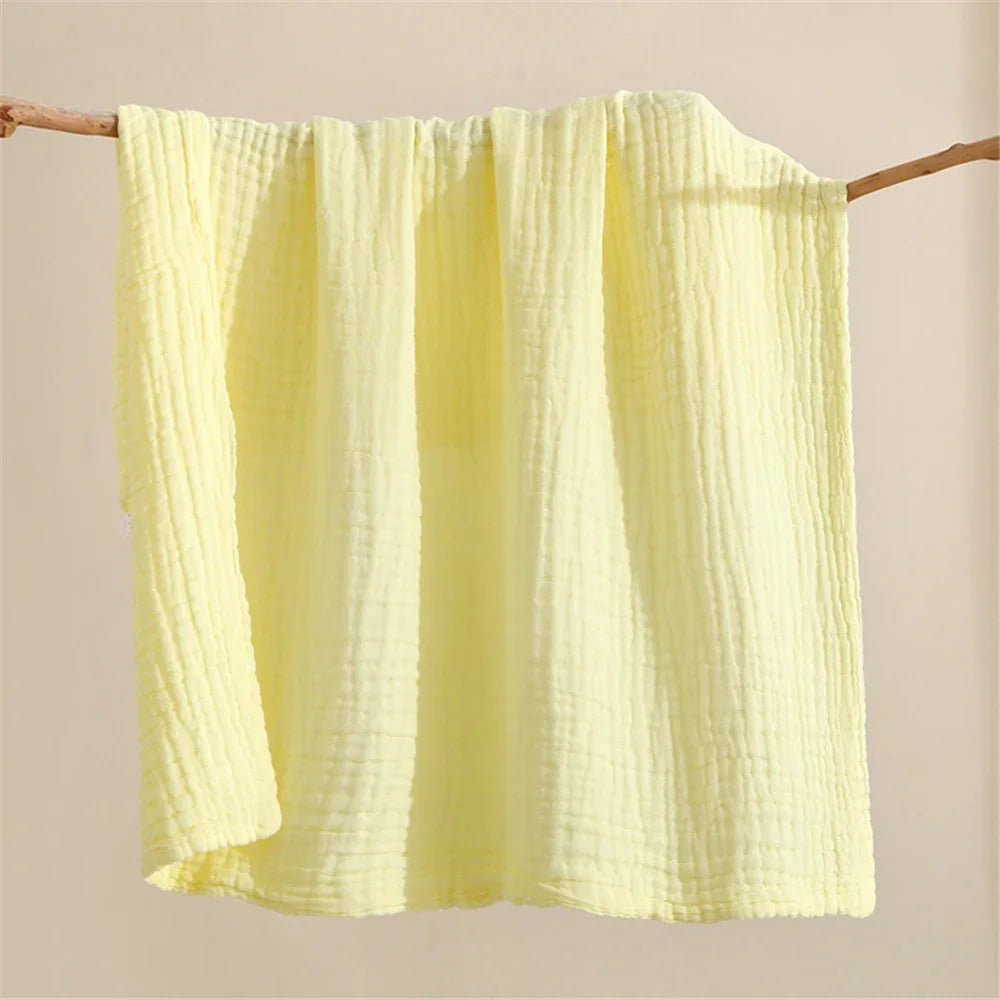 6-Layer Pure Cotton Baby Bath Towel & Swaddle Wrap 105cm