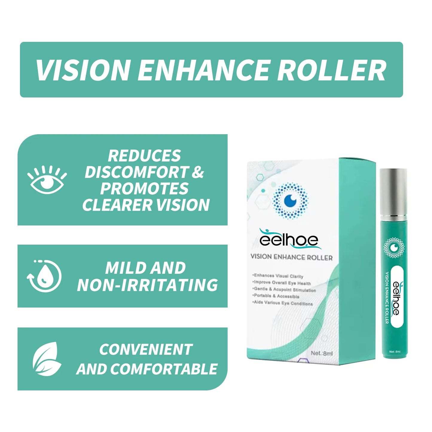 EELHOE Eye massage roller relaxes eye soft massage vision relieves dry eyes fatigue care Peaceful Pleasures Health and Wellness