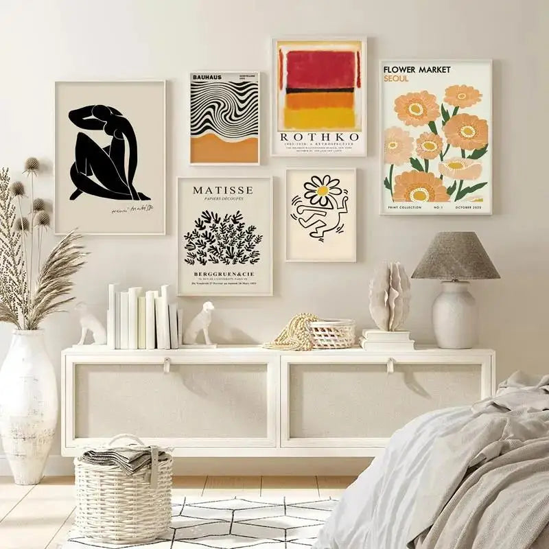 Art Matisse Mark Rothko Posters and Prints Flower Market Canvas Painting Mural Decoration Abstract Yayoi Kusama Orange Wall Peaceful Pleasures Health and Wellness