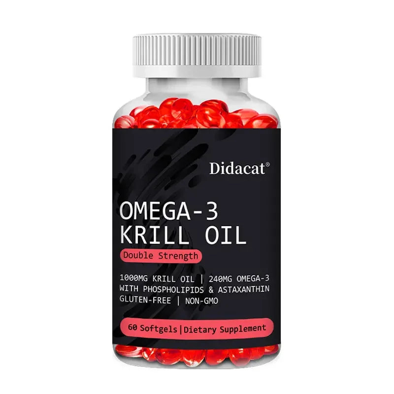 Krill Oil 1000mg Capsules – Astaxanthin, Omega-3 EPA & DHA