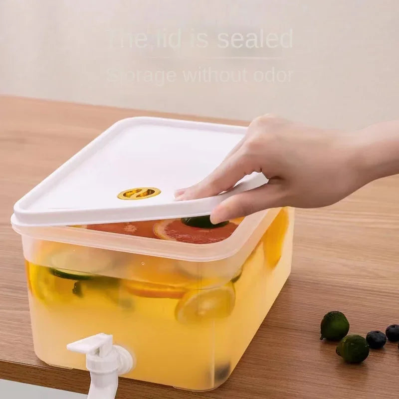 Cold Water Bucket With Faucet Refrigerator Jug Dispenser Water Kettle Summer Fruit Juice Drink Container Fridge Pots Pitcher Peaceful Pleasures Health and Wellness